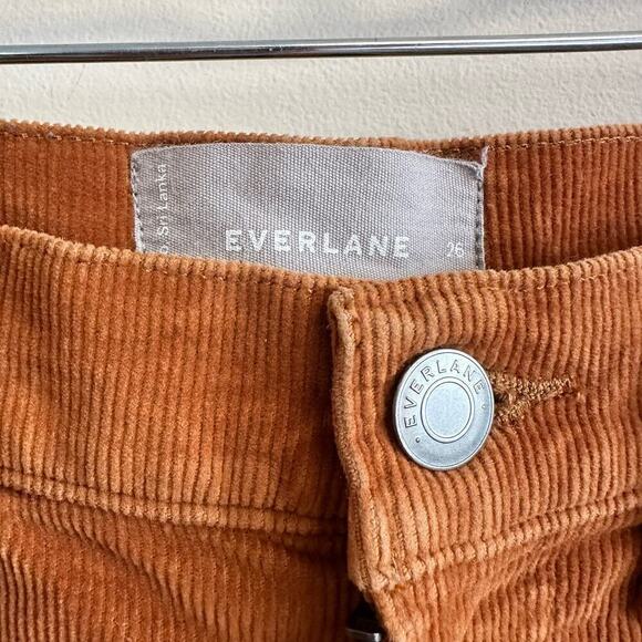 Everlane Tan Brown Baby Cord Cheeky Corduroy High Waist Straight Leg Pants Sz 26 - Picture 2 of 9